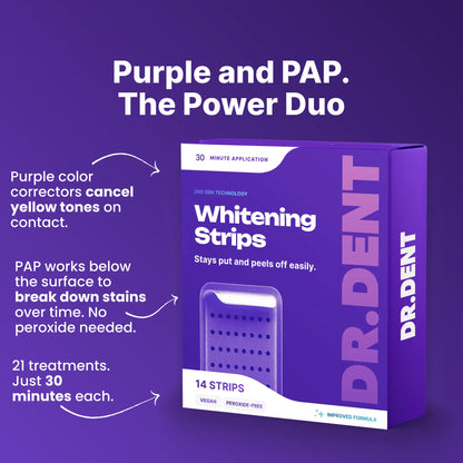 Purple Teeth Whitening Strips Enamel safe and Peroxide Free