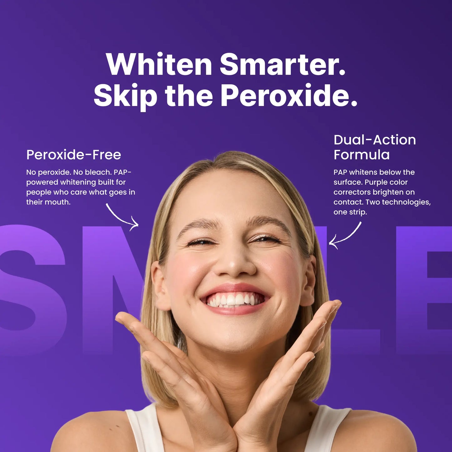 Purple Teeth Whitening Strips Enamel safe and Peroxide Free