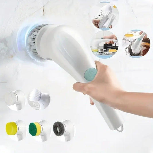 Ultimate 5-In-1 Multifunctional Electric Cleaning Scrubber - 5 Replaceable Brush Heads, USB Rechargeable, Portable Spin Cleaner for Kitchen/Bathroom/Window/Sink/Dish