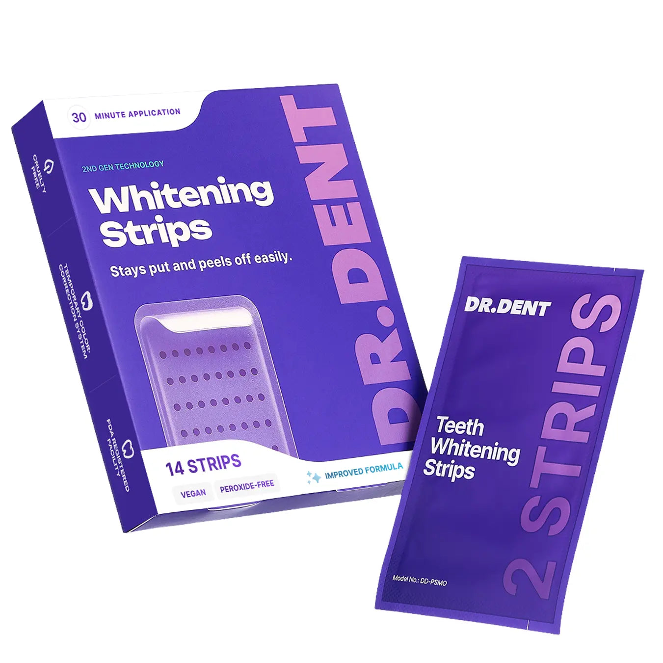 Purple Teeth Whitening Strips Enamel safe and Peroxide Free