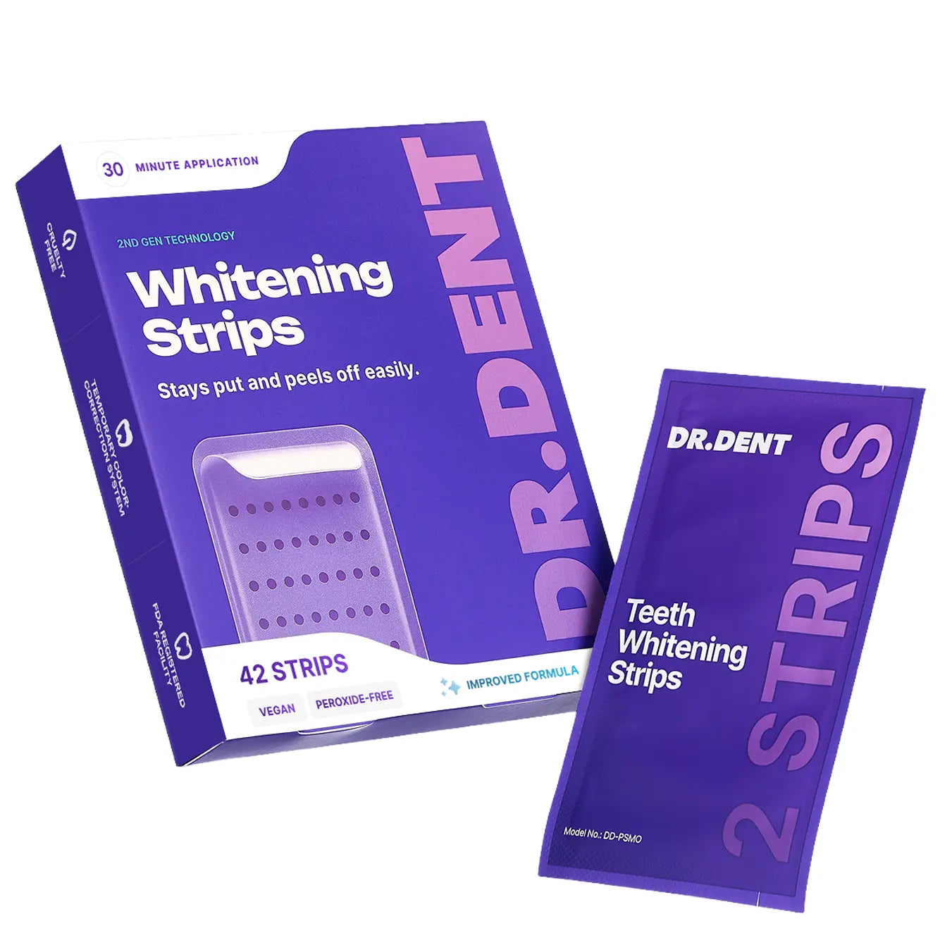 Purple Teeth Whitening Strips Enamel safe and Peroxide Free