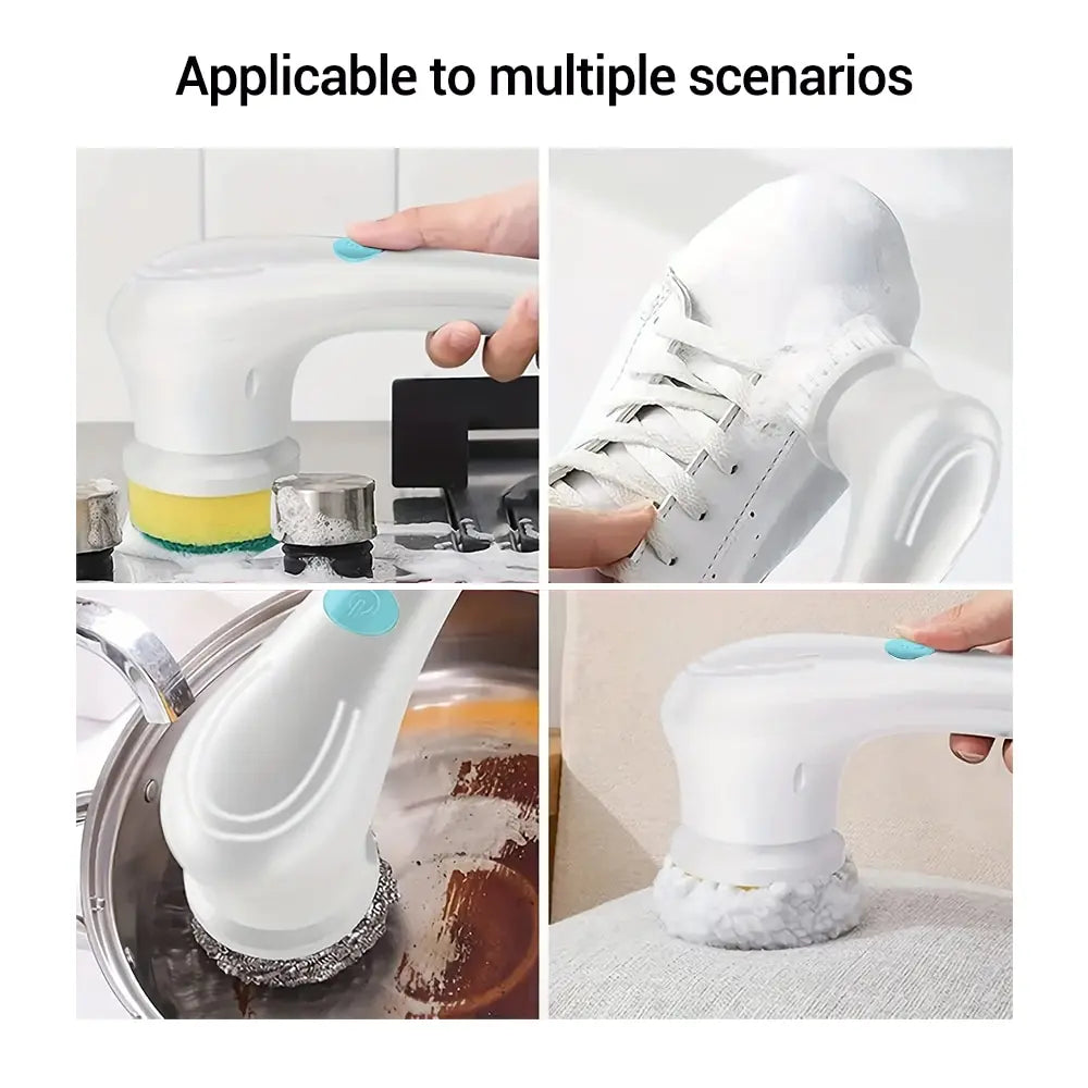 Ultimate 5-In-1 Multifunctional Electric Cleaning Scrubber - 5 Replaceable Brush Heads, USB Rechargeable, Portable Spin Cleaner for Kitchen/Bathroom/Window/Sink/Dish