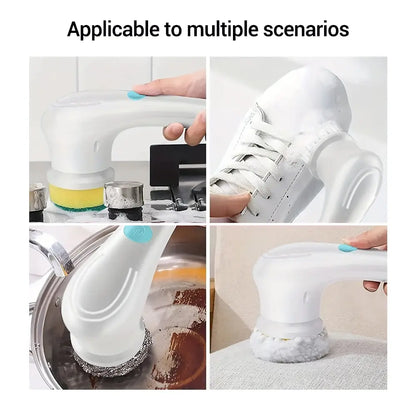 Ultimate 5-In-1 Multifunctional Electric Cleaning Scrubber - 5 Replaceable Brush Heads, USB Rechargeable, Portable Spin Cleaner for Kitchen/Bathroom/Window/Sink/Dish