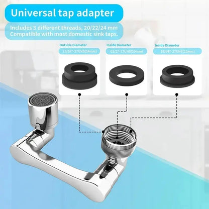 Metal Faucet Extender for Sinks 1080° Rotation Brass Aerator Extension Adjustable Sink Faucet Extension for Kitchens & Bathrooms