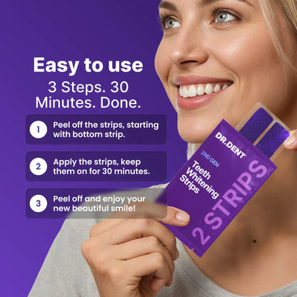 Purple Teeth Whitening Strips Enamel safe and Peroxide Free